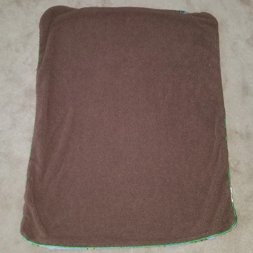 Little Cowboy Teddy Bear Blue Baby Blanket Lovey Fleece Brown Stars Cactus Boots